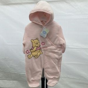 NWOT Winnie the Pooh Girl Fleece bodysuit 0/3